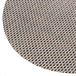 OTIX Placemats Set van 6 Kunststof Ovaal Zwart Wit Onderleggers 48x35cm