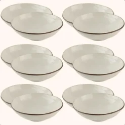 Borden-OTIX Soepkommen 12 Persoons Beige Soeptassen 15cm Keramiek LILY