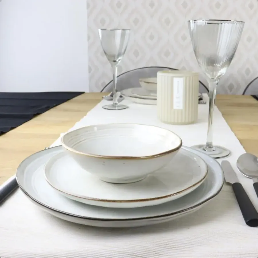 Borden-OTIX Soepkommen 12 Persoons Beige Soeptassen 15cm Keramiek LILY