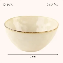 Kommen-OTIX Soepkommen 12 Persoons Beige 620ml Keramiek MAPLE
