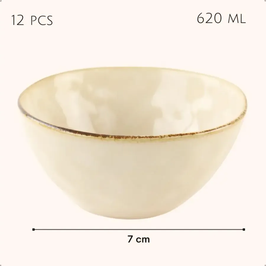 Kommen-OTIX Soepkommen 12 Persoons Beige 620ml Keramiek MAPLE