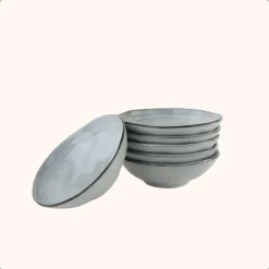 Borden-OTIX Soepkommen 6 stuks Blauw 15cm Soeptassen Keramiek BLUEBELL