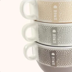 OTIX Soepkommen met Oor Set van 6 Stuks Soeptassen 500 ml Diverse kleuren