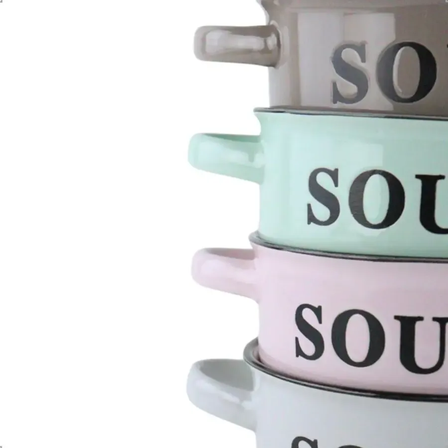 Kommen-OTIX Soepkommen met Oor Set van 8 Schaaltjes 500ml Diverse Kleuren