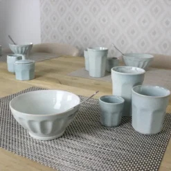 OTIX Soepkommen Zonder Oor Set van 6 Schaaltjes 560ml Licht Blauw Aardewerk ELM