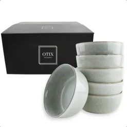 OTIX Soepkommen Zonder Oor Set van 6 Schaaltjes 600ml Grijs Aardewerk BEECH