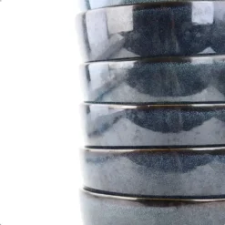 Kommen-OTIX Soepkommen zonder Oor Set van 6 Schaaltjes 600ml Blauw Aardewerk EBONY