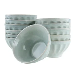 Kommen-OTIX Soepkommen Zonder Oor Set van 12 Schaaltjes 560ml Licht Blauw ELM