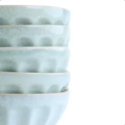 Kommen-OTIX Soepkommen Zonder Oor Set van 12 Schaaltjes 560ml Licht Blauw ELM