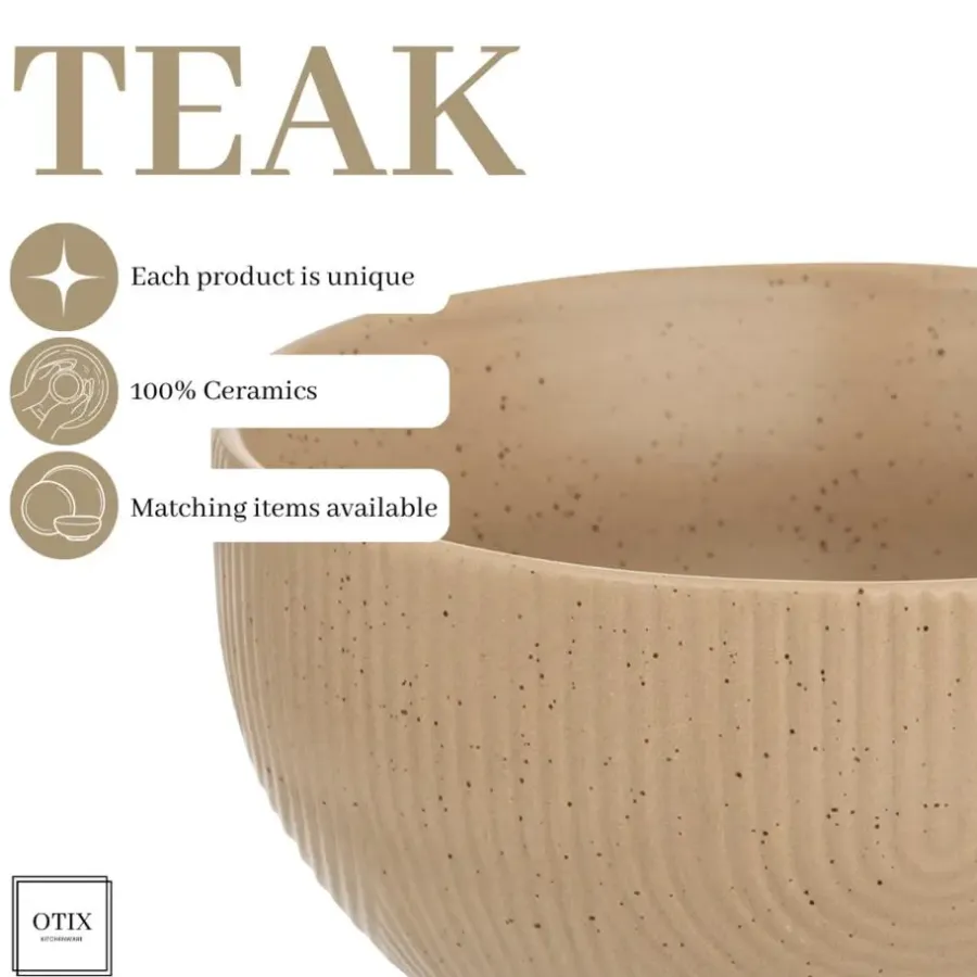 OTIX Soepkommen Zonder Oor Set van 6 Schaaltjes 600ml Caramel Aardewerk TEAK