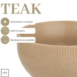 Kommen-OTIX Soepkommen Zonder Oor Set van 12 Schaaltjes 600ml Caramel TEAK