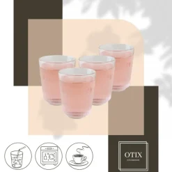 OTIX Theemok Drinkglazen Koffiemok Limonade glazen 320ml Set van 8