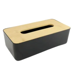 Opbergboxen-OTIX Tissue box Houder Zwart 26x13.2x8.8 cm Bamboe en kunststof