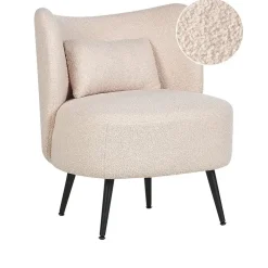 Fauteuils-Beliani OTSBY - Fauteuil - Beige - Bouclé