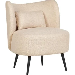 Fauteuils-Beliani OTSBY - Fauteuil - Beige - Bouclé