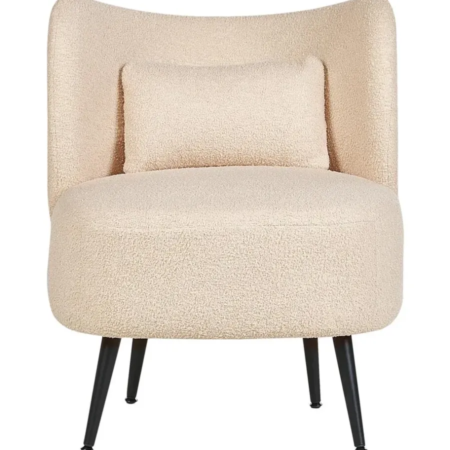 Fauteuils-Beliani OTSBY - Fauteuil - Beige - Bouclé