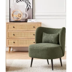 Beliani OTSBY - Fauteuil - Donkergroen - Bouclé