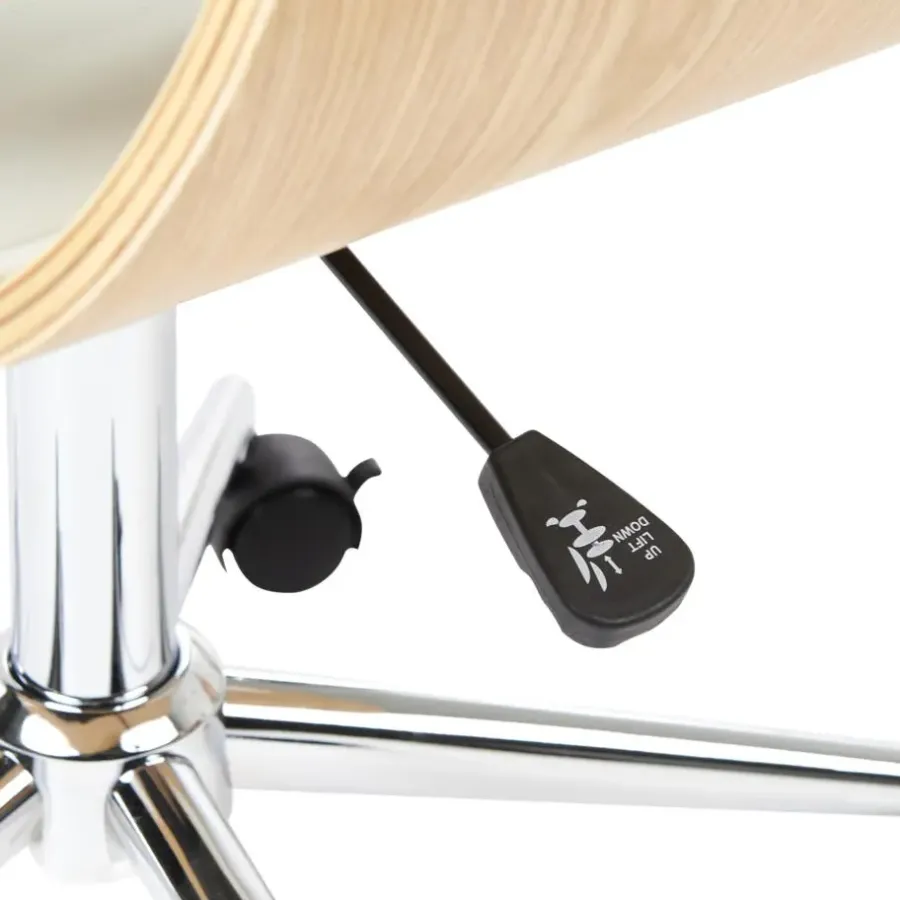 Bureaustoelen|Bureaustoelen-Leen Bakker PALATKA - Bureaustoel - Lichthout/Zwart - Kunstleer