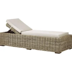 Ligbedden-Beliani PALESE - Ligstoel - Taupe - Rotan