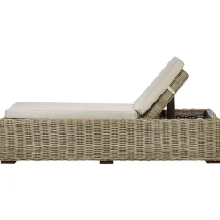 Ligbedden-Beliani PALESE - Ligstoel - Taupe - Rotan
