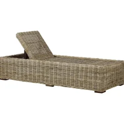Ligbedden-Beliani PALESE - Ligstoel - Taupe - Rotan