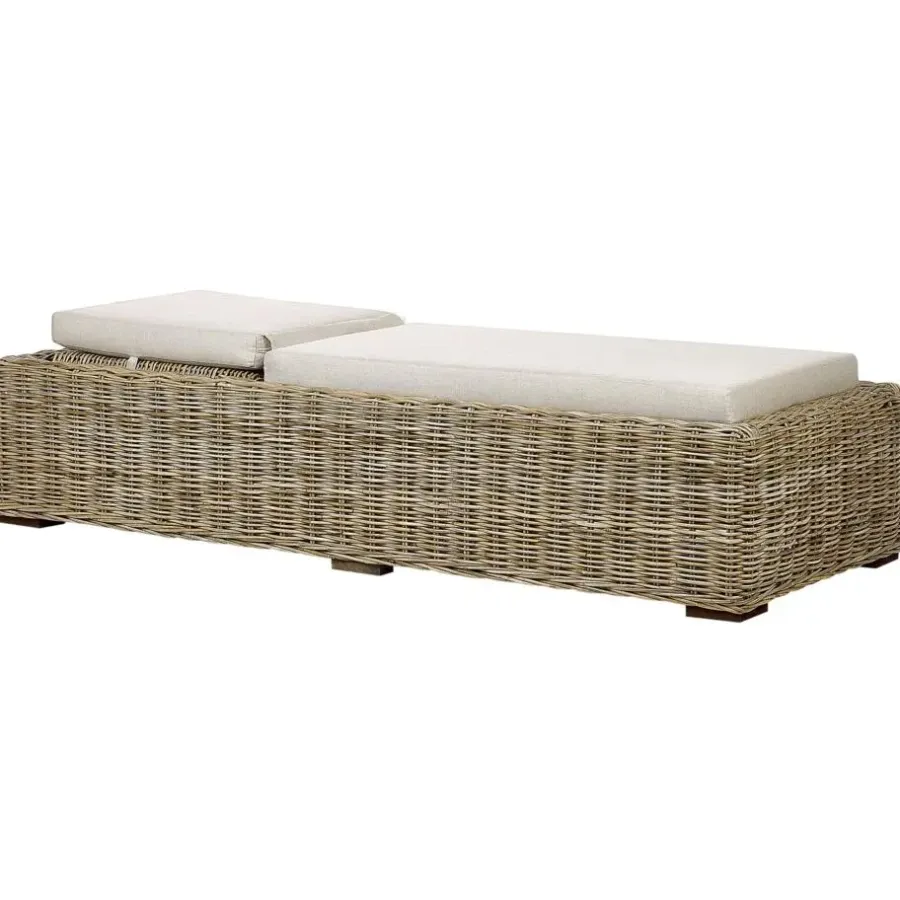 Ligbedden-Beliani PALESE - Ligstoel - Taupe - Rotan