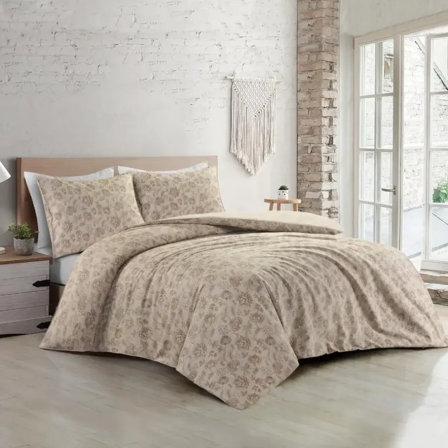 Dekbedovertrekken|1-Persoons Dekbedovertrekken-Papillon dekbedovertrek Freya - 140x200/220 - Beige