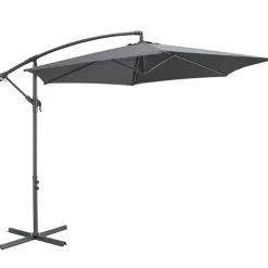 Merkloos Parasol - duurzame Zweefparasol Ø300 cm – Kantelbaar - 3 meter doorsnede - Grijs