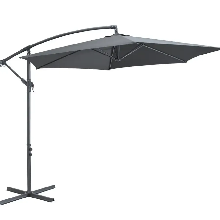 Merkloos Parasol - duurzame Zweefparasol Ø300 cm – Kantelbaar - 3 meter doorsnede - Grijs