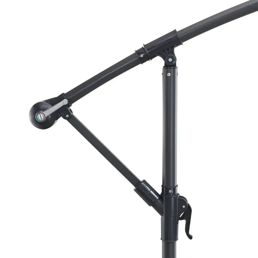 Merkloos Parasol - duurzame Zweefparasol Ø300 cm – Kantelbaar - 3 meter doorsnede - Grijs