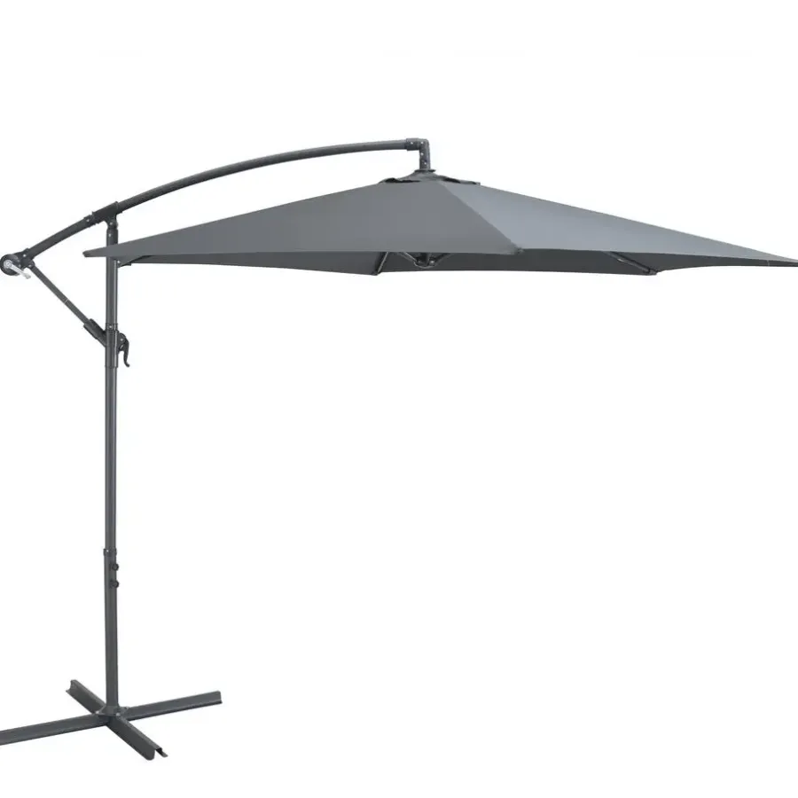 Merkloos Parasol - duurzame Zweefparasol Ø300 cm – Kantelbaar - 3 meter doorsnede - Grijs