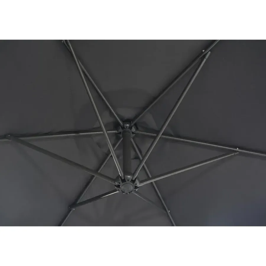Merkloos Parasol - duurzame Zweefparasol Ø300 cm – Kantelbaar - 3 meter doorsnede - Grijs