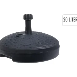 Merkloos Parasolvoet Rattan - rond - antraciet grijs - D45 cm - 20 liter