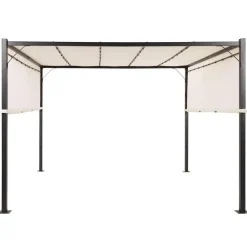 Terrasoverkappingen-Beliani PARGA - Tuinpaviljoen - Beige - Polyester