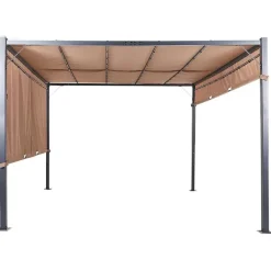 Terrasoverkappingen-Beliani PARGA - Tuinpaviljoen - Bruin - Polyester