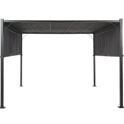 Beliani PARGA - Tuinpaviljoen - Zwart/Grijs - Polyester