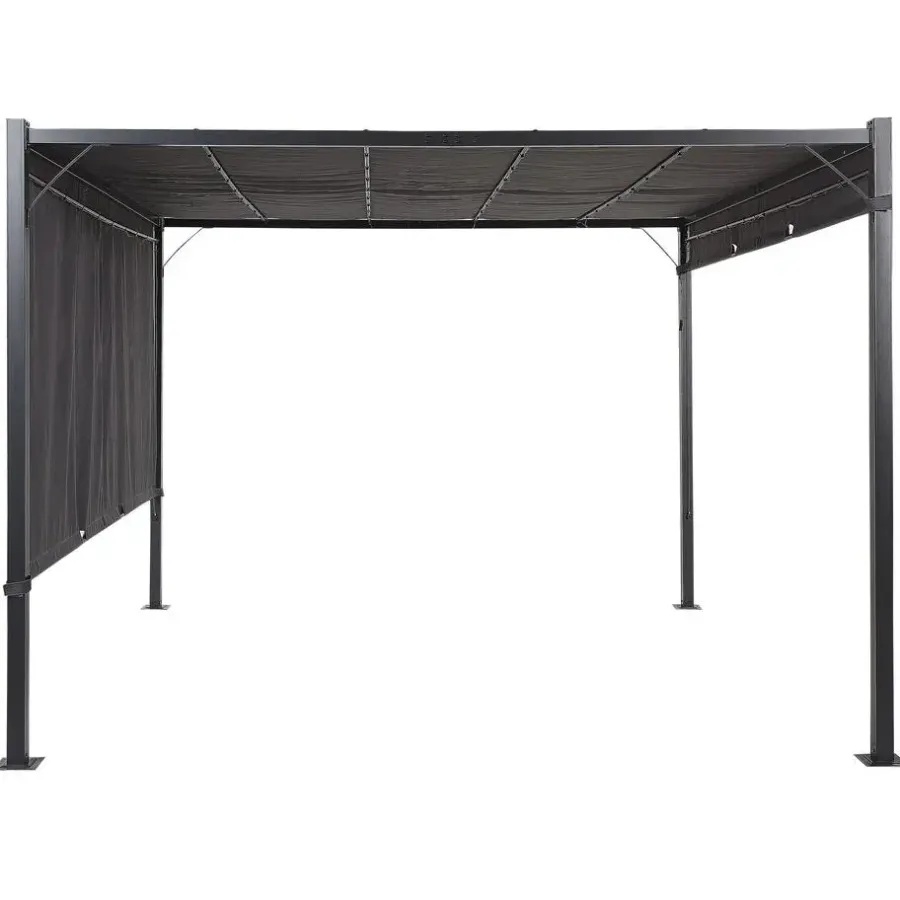 Beliani PARGA - Tuinpaviljoen - Zwart/Grijs - Polyester