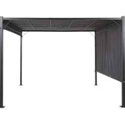Beliani PARGA - Tuinpaviljoen - Zwart/Grijs - Polyester