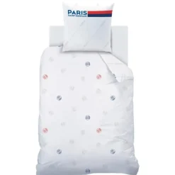 Paris Saint Germain Dekbedovertrek Retro White - 140 x 200 cm - Katoen
