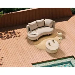 Leen Bakker PARORI - Tuinbank 3-zits - Beige - Rechtszijdig - Olefine