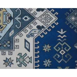 Beliani PARVAKADLI - Laagpolig vloerkleed - Blauw - 80 x 300 cm - Polyester