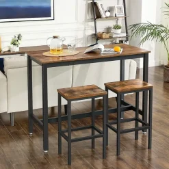 Bartafels-Parya - Vasagle - Bartafel Set - 120x60x90 - Donkerbruin