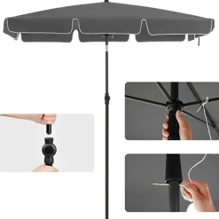 Parasols-Parya Garden - rechthoekige parasol - Grijs - met Tas