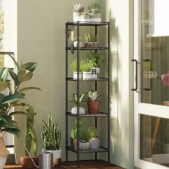 Hoge Kasten-Parya Home - Badkamerrek 5 platen en haken zwart