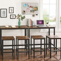 Parya Home - Bartafel - Vintage - Bruin - Hout & Metaal