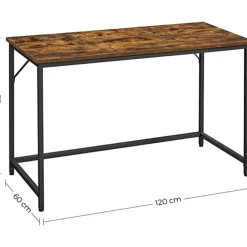 Parya Home - Computer bureau - Bruin-zwart - 120 x 60 x 75 cm