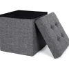 Poefen-Parya Home - Grijze Poef - Hocker - Donkergrijs