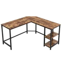 Hoekbureaus-Parya Home - Hoekbureau - 138 x 50 x 75 cm - Metaal - Bruin
