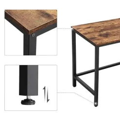 Hoekbureaus-Parya Home - Hoekbureau - 138 x 50 x 75 cm - Metaal - Bruin