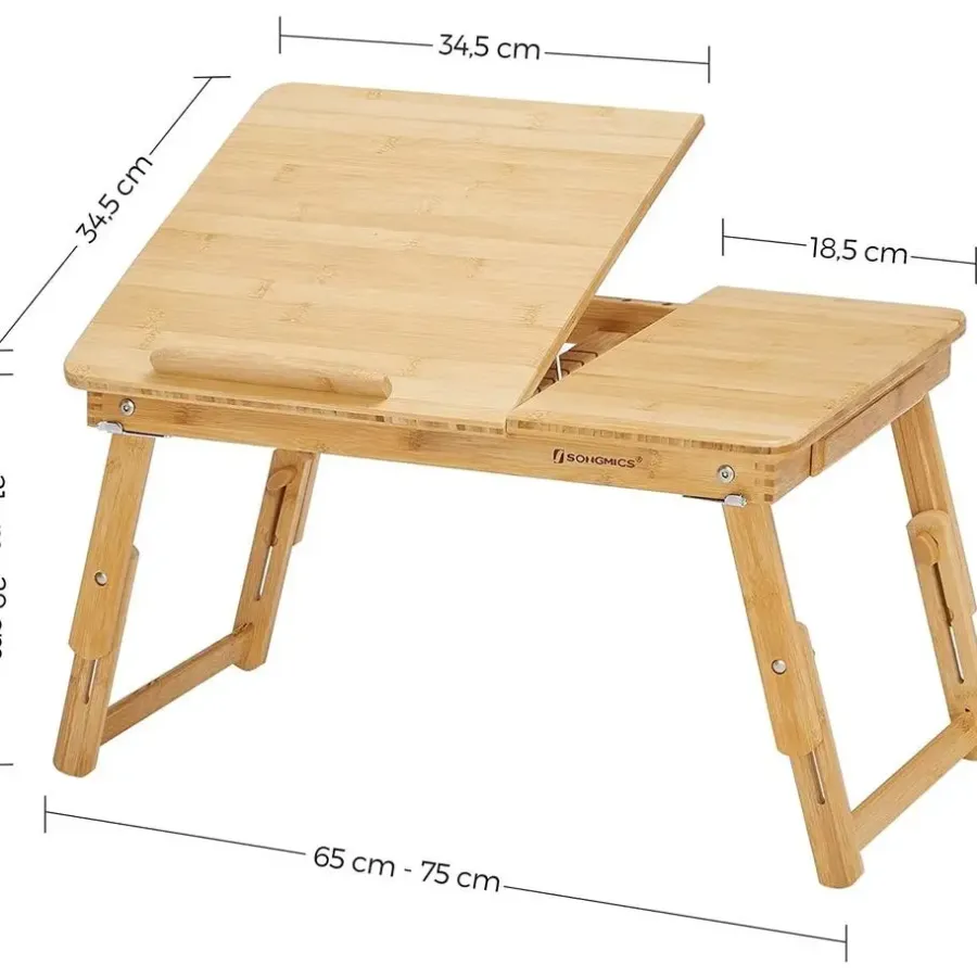Dienbladen-Parya Home - Houten Laptoptafel - Bamboe - Bruin